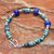 Lapis lazuli and hematite beaded pendant bracelet, 'Earth Orbit' - Hand Crafted Lapis Lazuli and Hematite Pendant Bracelet (image 2b) thumbail
