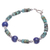 Lapis lazuli and hematite beaded pendant bracelet, 'Earth Orbit' - Hand Crafted Lapis Lazuli and Hematite Pendant Bracelet (image 2c) thumbail