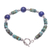 Lapis lazuli and hematite beaded pendant bracelet, 'Earth Orbit' - Hand Crafted Lapis Lazuli and Hematite Pendant Bracelet (image 2d) thumbail