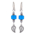 Ohrhänger aus Chalcedon und Hämatit - Blaue Chalcedon- und Hämatit-Ohrhänger aus Thailand