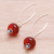 Carnelian and hematite dangle earrings, 'Tangerine Dream' - Hand Crafted Carnelian and Hematite Dangle Earrings (image 2b) thumbail