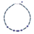 Lapis lazuli and hematite pendant necklace, 'Earth Orbit' - Handmade Lapis Lazuli and Hematite Pendant Necklace thumbail