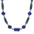 Lapis lazuli and hematite pendant necklace, 'Earth Orbit' - Handmade Lapis Lazuli and Hematite Pendant Necklace (image 2d) thumbail