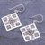 Silver dangle earrings, 'Diamond Sea' - Handmade Karen Silver Floral Dangle Earrings