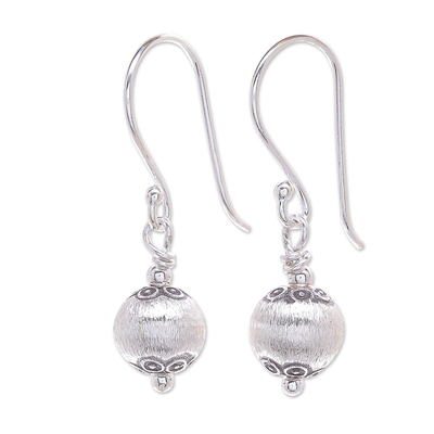 Silver dangle earrings, 'Party Lights' - Hand Crafted Karen Silver Dangle Earrings from Thailand