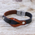 Leather wristband bracelet, 'Unwavering in Brown' - Handmade Leather and Stainless Steel Wristband Bracelet (image 2) thumbail