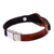 Leather wristband bracelet, 'Unwavering in Brown' - Handmade Leather and Stainless Steel Wristband Bracelet (image 2f) thumbail