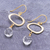Gold-plated quartz dangle earrings, 'Gold Moon' - Hand Crafted Gold-Plated Quartz Dangle Earrings