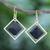 Gold-plated onyx dangle earrings, 'Dark Forces' - Handmade Gold-Plated Onyx Dangle Earrings