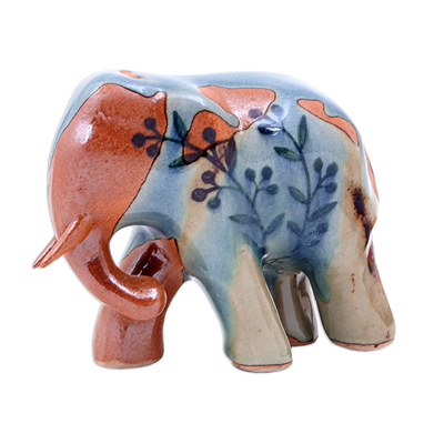Hand Crafted Celadon Ceramic Elephant Sculpture