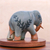 Celadon ceramic sculpture, 'Jungle Leaves' - Hand Crafted Celadon Ceramic Elephant Sculpture (image 2c) thumbail