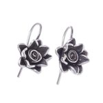 Sterling silver drop earrings, 'Flowers in the Attic' - Sterling Silver Floral Drop Earrings from Thailand