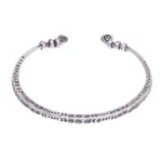 Silver cuff bracelet, 'Beauty in Nature' - Hand Crafted Sterling Silver Cuff Bracelet