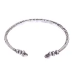 Silver cuff bracelet, 'Beauty in Nature' - Hand Crafted Sterling Silver Cuff Bracelet