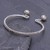 Sterling silver cuff bracelet, 'Bells Ring' - Handmade Sterling Silver Floral Cuff Bracelet (image 2) thumbail