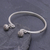 Sterling silver cuff bracelet, 'Bells Ring' - Handmade Sterling Silver Floral Cuff Bracelet (image 2b) thumbail