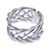 Anillo de banda de plata esterlina - Anillo tejido de plata de ley hecho a mano