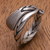 anillo de banda de plata - Anillo de plata Karen con acabado oxidado de Tailandia