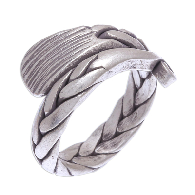 anillo de banda de plata - Anillo de plata Karen con acabado oxidado de Tailandia