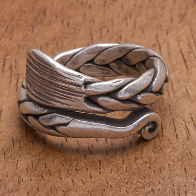 Silver band ring, 'Forever Young' - Oxidized Finish Karen Silver Band Ring from Thailand