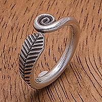 Sterling silver band ring, 'Different Drum' - Hand Made Sterling Silver Spiral Band Ring