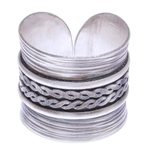 Sterling silver band ring, 'After Hours' - Oxidized Finish Sterling Silver Band Ring