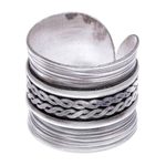 Sterling silver band ring, 'After Hours' - Oxidized Finish Sterling Silver Band Ring