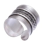 Sterling silver band ring, 'After Hours' - Oxidized Finish Sterling Silver Band Ring