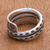 Sterling silver band ring, 'Coiling Leaves' - Hand Made Sterling Silver Leaf and Floral Band Ring (image 2c) thumbail
