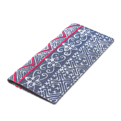 Artisan Crafted Long Cotton Wallet - Bright Wave