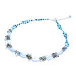 Multi-gemstone beaded necklace, 'Mermaid Treasure' - Hand Threaded Multi-Gemstone Beaded Necklace