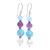 Multi-gemstone dangle earrings, 'Electric Jolt' - Cultured Freshwater Pearl and Quartz Dangle Earrings thumbail