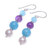 Multi-gemstone dangle earrings, 'Electric Jolt' - Cultured Freshwater Pearl and Quartz Dangle Earrings (image 2c) thumbail