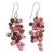 Quartz and agate dangle earrings, 'Dionysus in Pink' - Hand Crafted Quartz and Agate Dangle Earrings (image 2a) thumbail