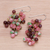 Quartz and agate dangle earrings, 'Dionysus in Pink' - Hand Crafted Quartz and Agate Dangle Earrings (image 2b) thumbail
