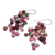 Quartz and agate dangle earrings, 'Dionysus in Pink' - Hand Crafted Quartz and Agate Dangle Earrings (image 2c) thumbail