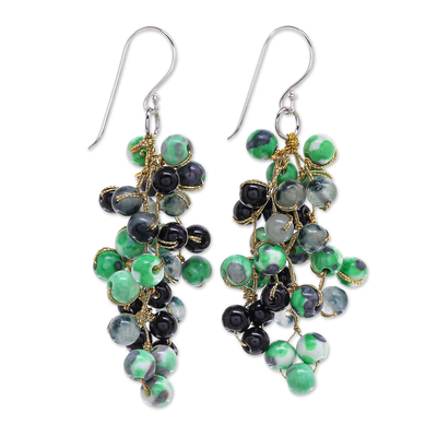 Artisan Crafted Green Agate Dangle Earrings