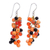 Agate dangle earrings, 'Dionysus in Orange' - Hand Crafted Orange Agate Dangle Earrings thumbail