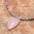 Rose gold-plated chalcedony pendant necklace, 'Pink Chill' - Rose Gold-Plated Rhodonite and Chalcedony Pendant Necklace (image 2b) thumbail