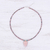 Rose gold-plated chalcedony pendant necklace, 'Pink Chill' - Rose Gold-Plated Rhodonite and Chalcedony Pendant Necklace (image 2c) thumbail