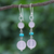 Quartz dangle earrings, 'Proudly Pink' - Quartz and Sterling Silver Dangle Earrings (image 2) thumbail
