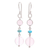 Quartz dangle earrings, 'Proudly Pink' - Quartz and Sterling Silver Dangle Earrings thumbail