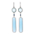 Rhodium-plated chalcedony and chrysocolla dangle earrings, 'Ice Queen' - Rhodium-Plated Chalcedony and Chrysocolla Dangle Earrings thumbail