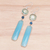 Rhodium-plated chalcedony and chrysocolla dangle earrings, 'Ice Queen' - Rhodium-Plated Chalcedony and Chrysocolla Dangle Earrings (image 2b) thumbail