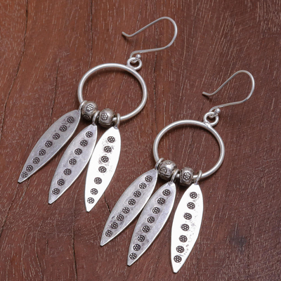 Silberne Ohrhänger - Handgefertigte Ohrhänger aus Sterling- und Karen-Silber