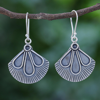 Sterling silver dangle earrings, 'Sunny in Silver' - Hand Crafted Sterling Silver Dangle Earrings from Thailand