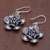 Sterling silver dangle earrings, 'Tribal Flower' - Handmade Sterling Silver Floral Dangle Earrings