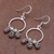 Silver dangle earrings, 'Flower Trio' - Sterling and Karen Silver Flower Charm Dangle Earrings (image 2b) thumbail