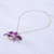 Gold-accented orchid petal pendant necklace, 'Orchid Magic in Purple' - Hand Crafted Orchid Petal Pendant Necklace and Brooch