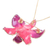 Halskette mit Orchideenblütenblatt-Anhänger und Goldakzenten - Vergoldete Halskette und Brosche mit Orchideenblüten-Anhänger
